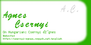 agnes csernyi business card